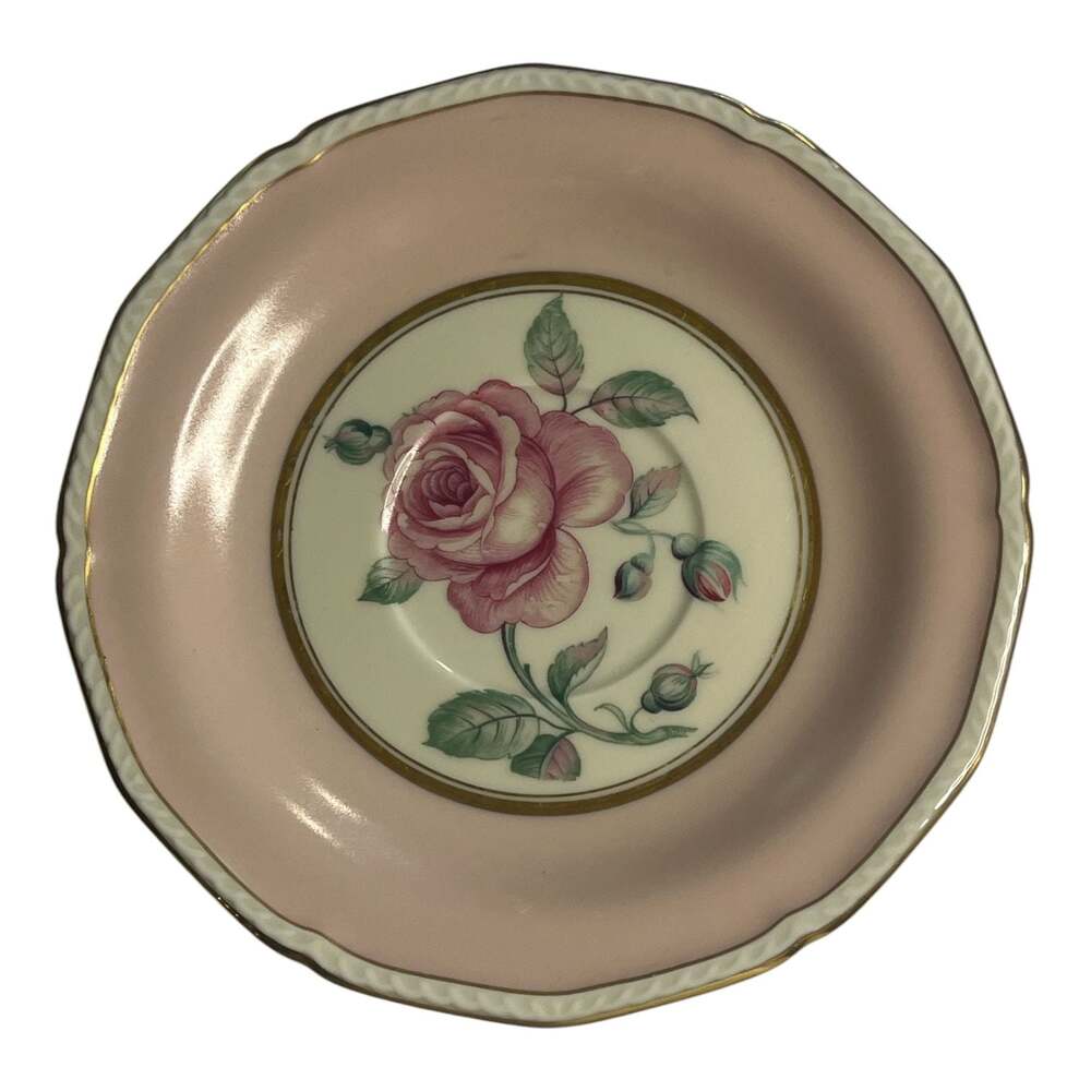 Royal Tettau Germany US Zone Melrose Pink Rose Saucer Plate